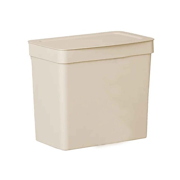 Lixeira Com Tampa Cozinha Pia Bancada 5 Litros Creme