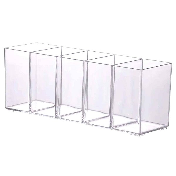 Organizador Multiuso C/ 5 Divisórias 30x9x11 Cm Paramount Transparente
