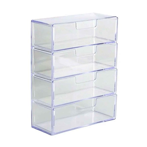 Kit 4 Porta Óculos Escuro Sol Organizador Estojo 4 Divisórias