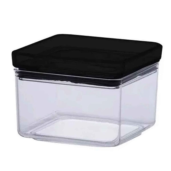 Pote Hermético Lumini Quadrado Black 480ml