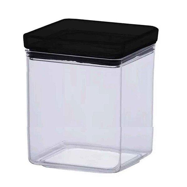 Pote Hermético Lumini Quadrado Black 1000ml