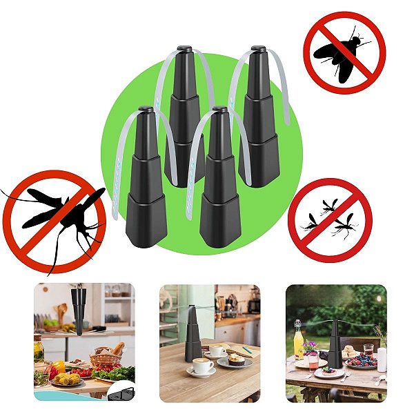 Kit 4 Repelentes De Mesa Ventilador Espanta Mosca Mosquito