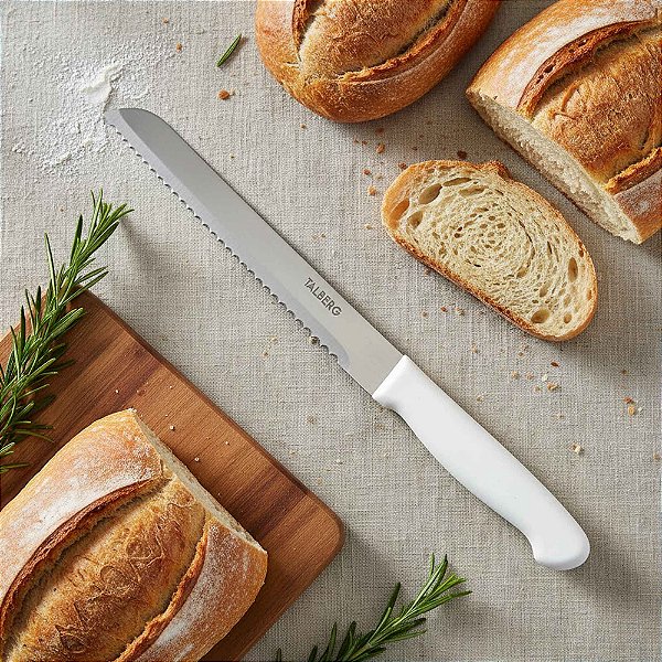 Faca Para Pão Bolo Lâmina Serrilhada Aço Inox Pro 32 Cm