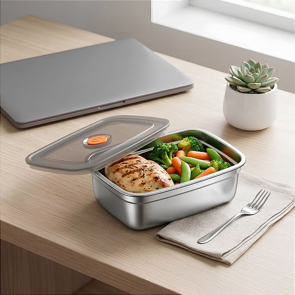 Pote Hermético Inox Marmita E Organizador Multiuso 900 Ml