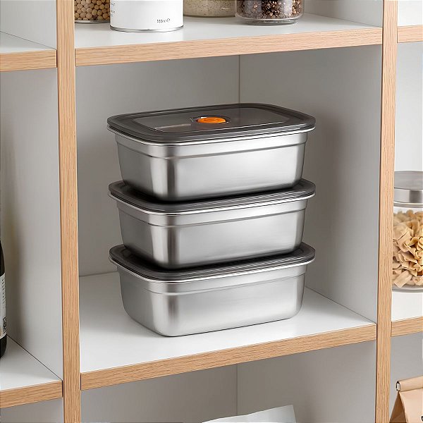 Pote Hermético Inox Marmita E Organizador Multiuso 1200 Ml