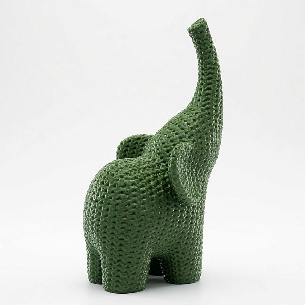 Elefante Decorativo Texturizado Médio Efeito Tricot Pla