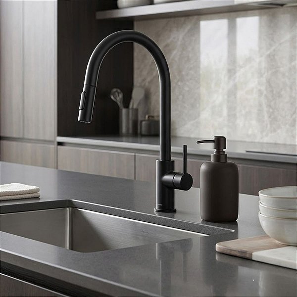 Dispenser Em Cimento Porta Sabonete Líquido 300 Ml Preto