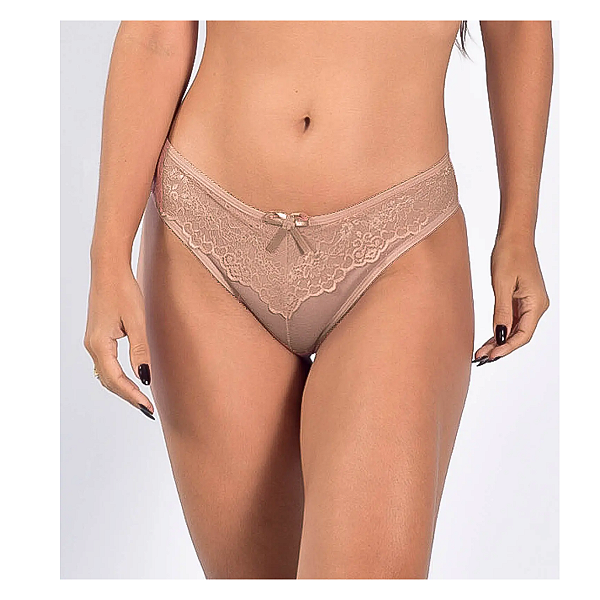 Calcinha Em Cotton Com Renda Sobreposta