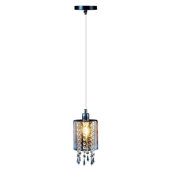 Lustre Pendente Versailles Vidro Fumê 1 Lâmpada E27 - Avant