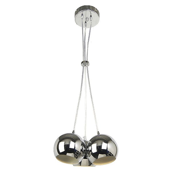 Lustre Pendente Orbit 3 Lâmpadas Cromado Bivolt -  Startec