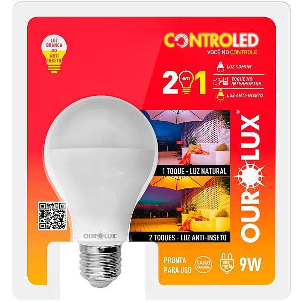 Lâmpada Controled Inteligente 2 em 1 Anti-Inseto - OuroLux