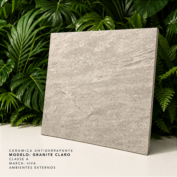 Ceramica Antiderrapante Granite Claro 58x58 - Viva