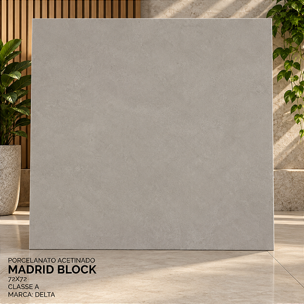 Porcelanato Madrid Block Acetinado 73x73Cm 2,65M² - Delta