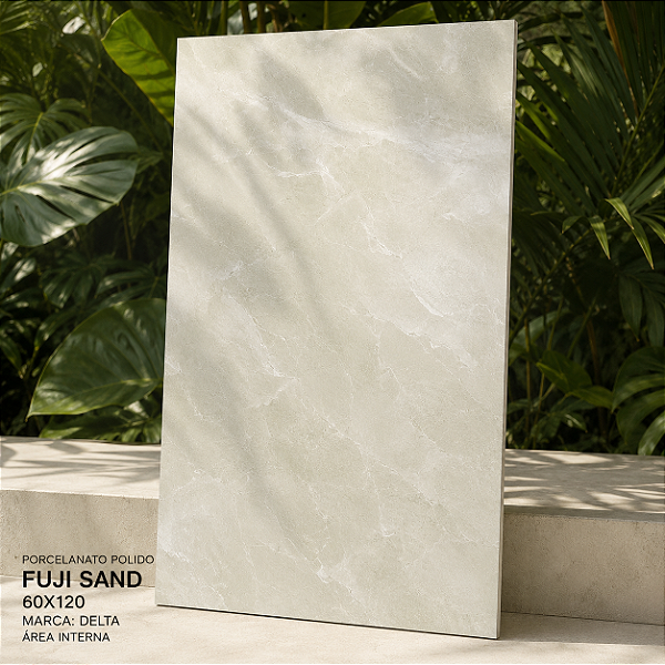 Porcelanato Polido Delta Fuji Sand 60x120cm – Área Interna
