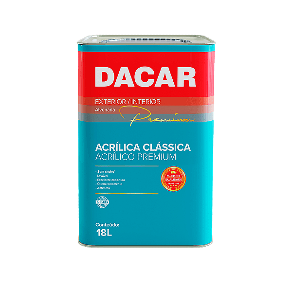 Tinta Acrílica Clássica Fosca 18L Bianco Sereno - Dacar