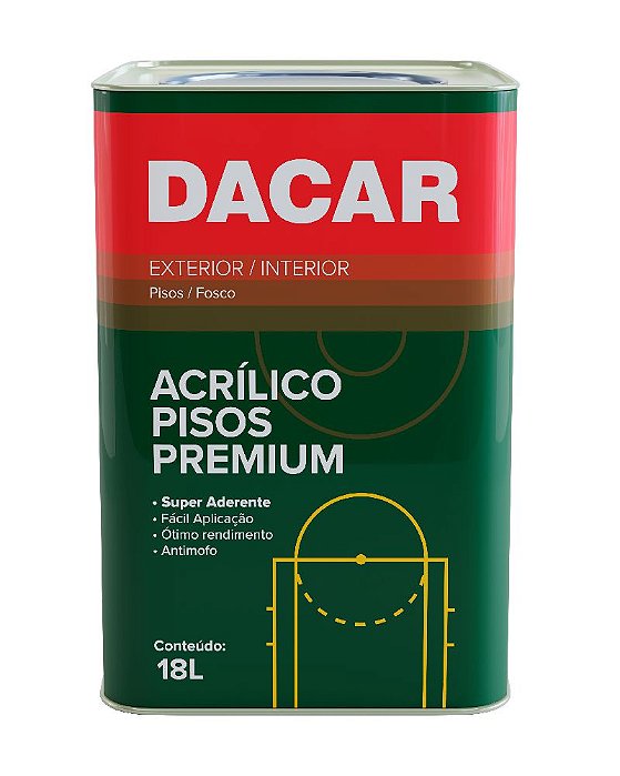 Tinta Acrílica Piso E Quadra 18l Amarelo Demarcação - Dacar