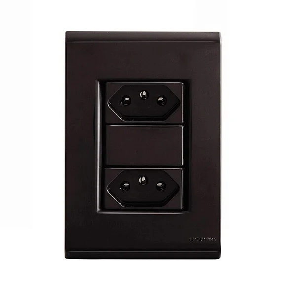 Tomada Dupla 20A 2P+T 250V Liz Grafite - Tramontina