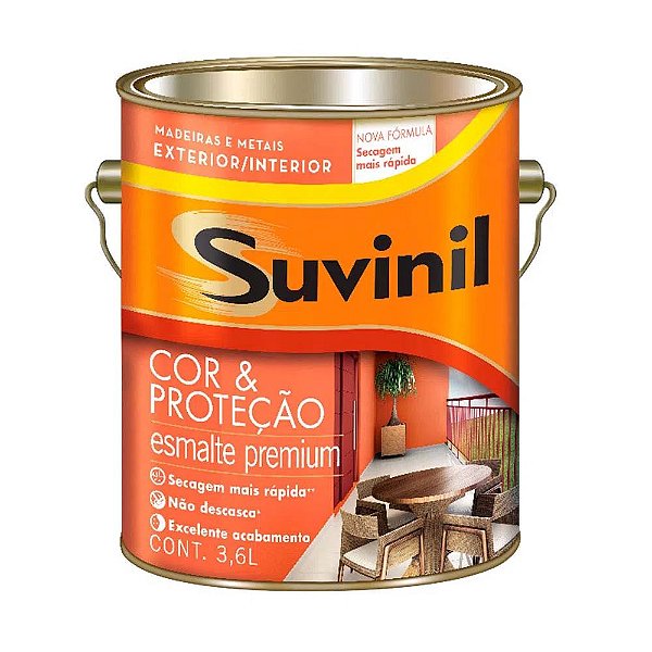 Tinta Esmalte Sintético Cor e Proteção Brilhante Branco 3,6L - Suvinil