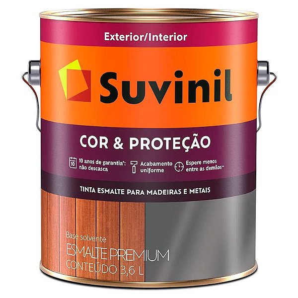 Tinta Esmalte Sintético Cor e Proteção Brilhante Preto 3,6L - Suvinil