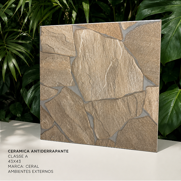 Piso Cerâmico Antiderrapante Classe A 43x43 Ceral