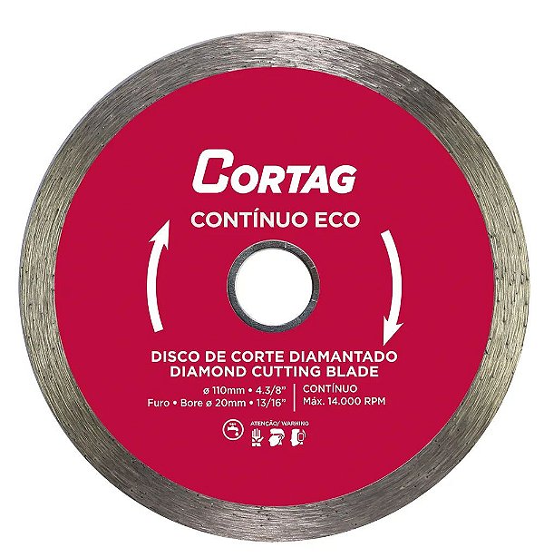 Disco De Corte Diamantado Continuo ECO 110x20mm - Cortag