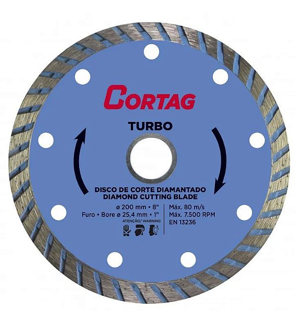 Disco De Corte Diamantado Turbo 180mm - Cortag