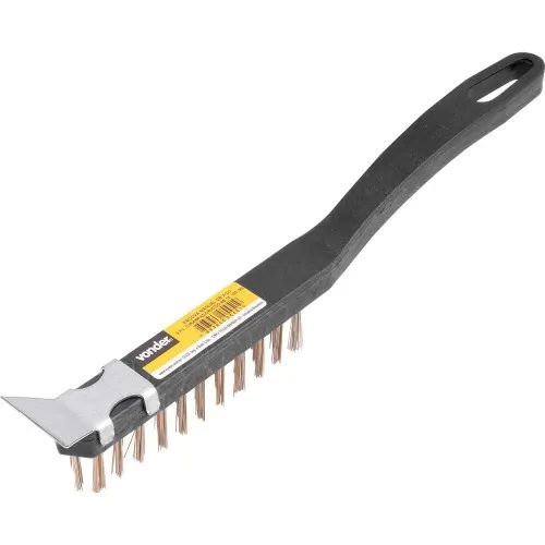 Escova De Aço Manual Com 3 Fileiras Cabo Plástico Com Raspador - Vonder