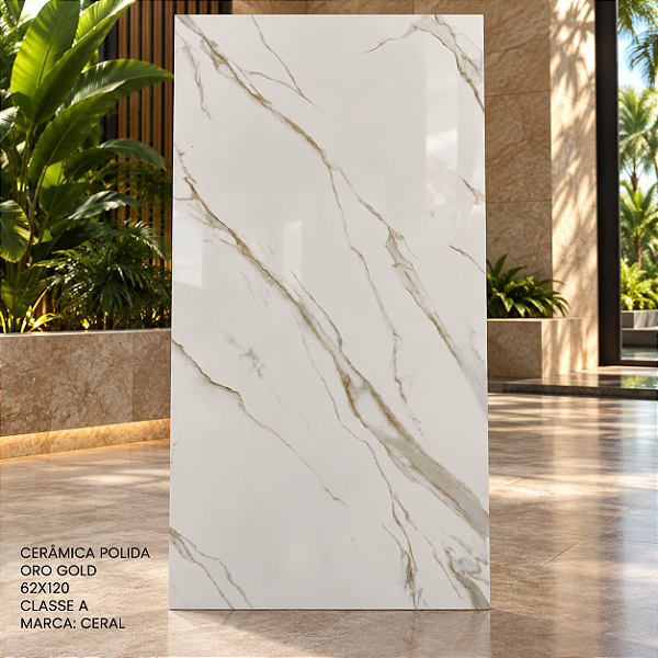 Cerâmica Oro Gold Polida 62x120 Classe A 2,98m² - Ceral