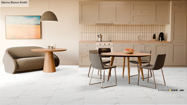 Cerâmica Retifica 60X60 Classe A Marmo Bianco 2,50m² - Lume