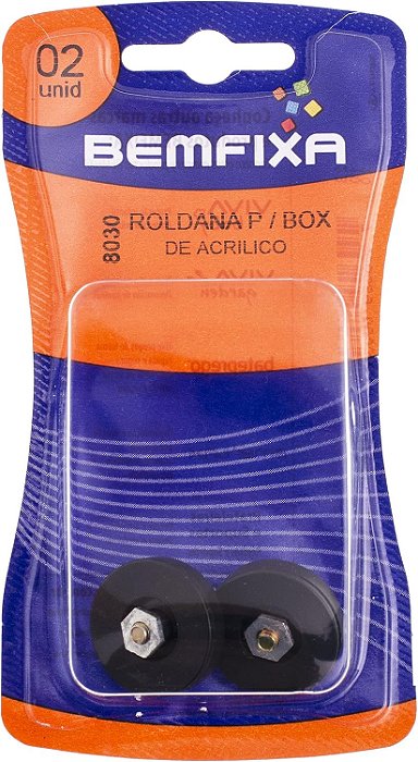 Cartela com 2 Roldanas para Box de Acrílico - BemFixa