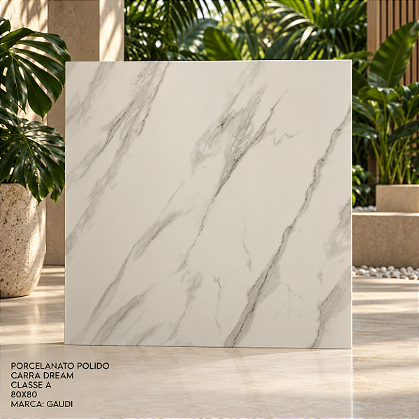 Porcelanato Carrara Dream Acetinado 81x81 Classe A - Gaudi