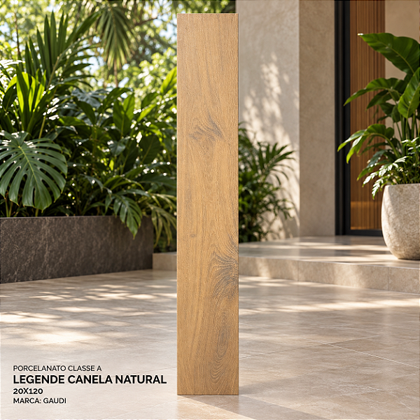 Porcelanato Legend Canela Natural 20x120 Classe A - Gaudi
