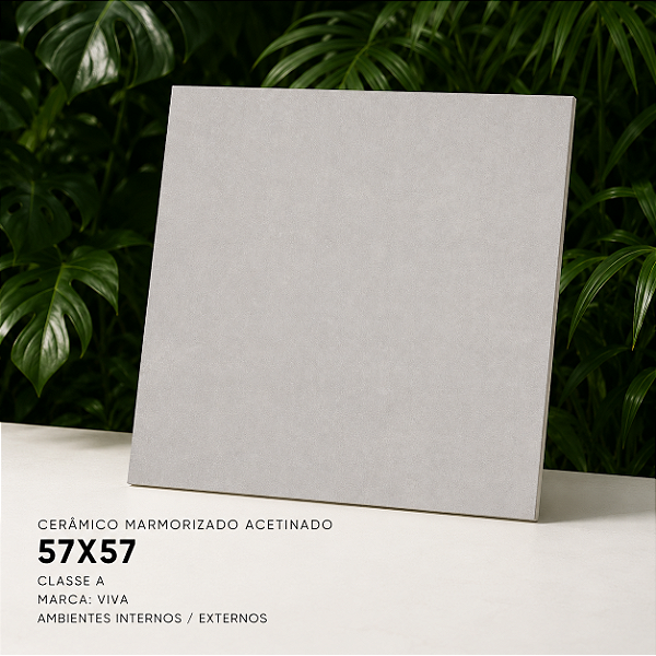 Piso Cerâmico Marmorizado Acetinado Classe A 57x57 Viva