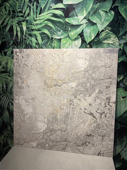 Piso Cerâmico Bege Marmorizado Retificado 74x74 PHD74130R Incefra Classe A