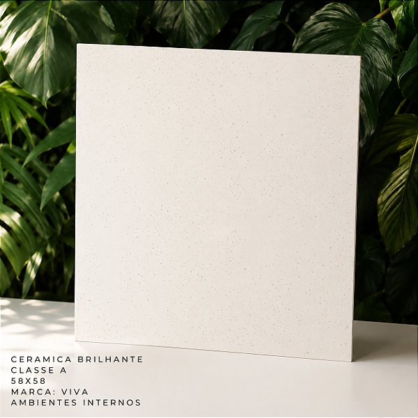 Piso Cerâmico Brilhante Classe A 58x58 Viva Interno