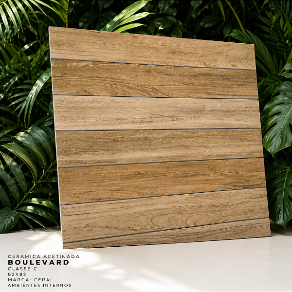 Piso Cerâmico Acetinado Classe C 82x82 Boulevard Ceral Interno