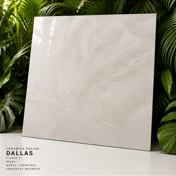 Piso Cerâmico Polido Classe C 88x88 Dallas Formigres Interno