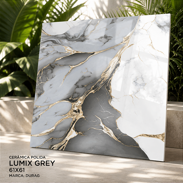 Ceramica Polida 61x61 Lumix Grey Durag