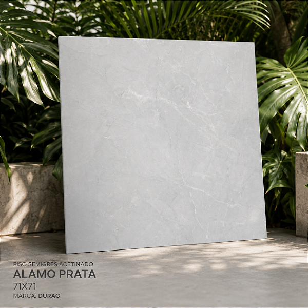 Piso Semigres 71x71 Acetinado Alamo Prata