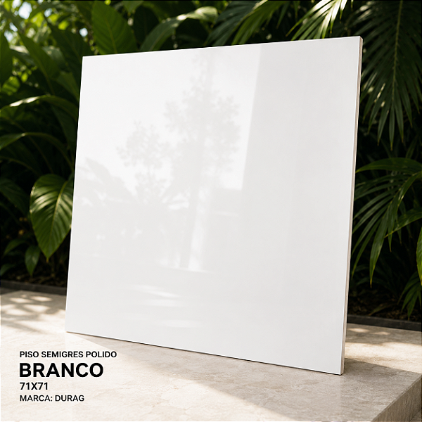 Piso Semigres Polido 71x71 Branco Durag