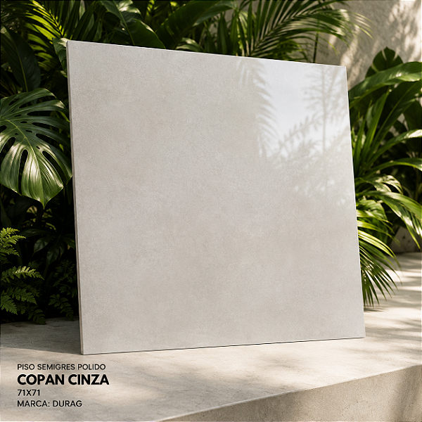 Piso Semigres Polido 71x71Copan Cinza Durag