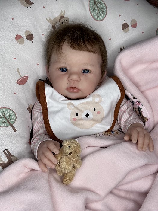 Bebe Reborn Menina menbros Silicone Realista Recém Nascida - Pulpilasreborn
