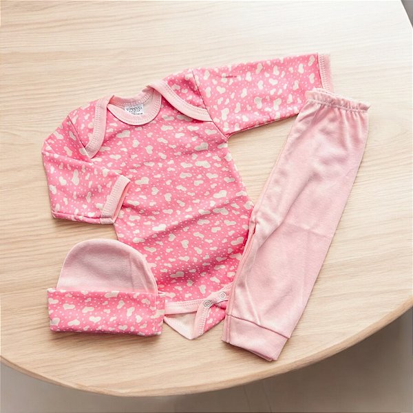 Conjunto Bebê Reborn  Body Manga Longa e Calça Mijão