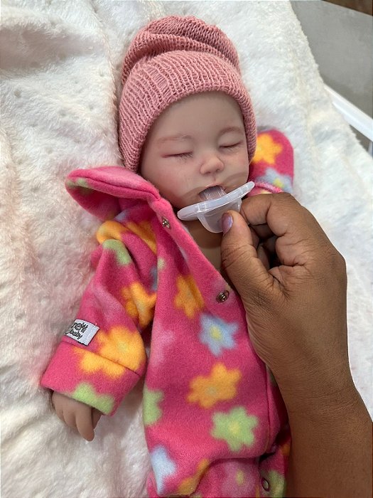 Bebê Reborn silicone sólido 39 cm menina pode tomar banho