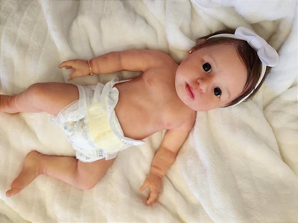 Bebê Reborn silicone sólido pronta entrega 38cm Silicone Original