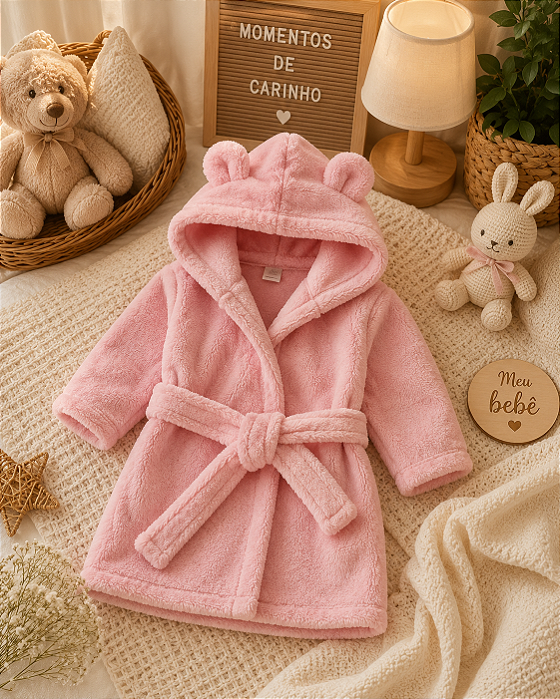 Roupão de Frio Antialérgico com Capuz para Bebê