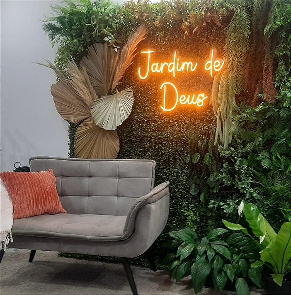 Letreiro Luminoso Painel Neon Jardim de Deus 80x60 - Rei do Neon