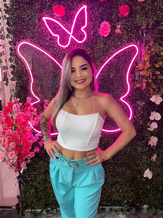 Letreiro Luminoso Painel Neon Borboleta Personalizada 80x100 - Rei do neon