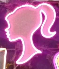 Letreiro Luminoso Painel Neon Barbie 40x40 - Rei do neon