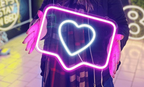 Letreiro Luminoso Painel Neon Curtida 25x28 - Rei do Neon